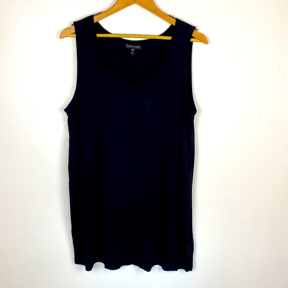 Silk Georgette Crepe Bateau Neck Long Sleeveless Shell XL 100% Silk